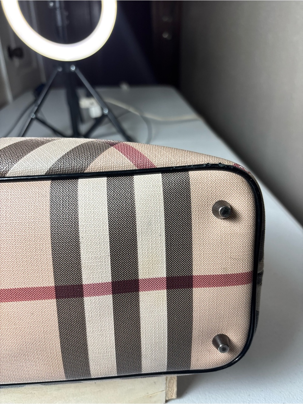 Burberry Tote Bag Nova Check Shoulder Beige - Picture 8 of 14